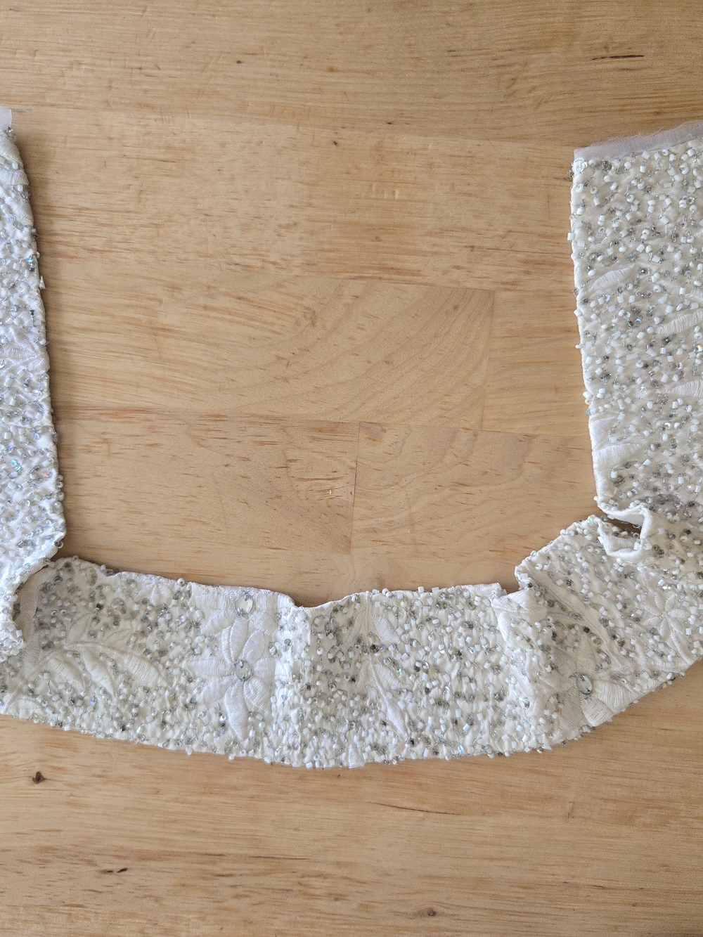 Beaded Ivory Embellished Waistband Trim